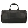 Duffel Bags Luxury Multifunction Organza Suit Garment Men's Real Leather Travel Duffle Bag With Shoe Compartment