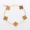 Jewelry Designer Chain Van Four Leaf Clover Bracelet Cleef Van Bracelets VAN V Gold High Edition Five Flower van jewlery for women