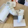 lusso uomo donna sneaker rivetto pelle bianca tacco piatto alta qualità scarpa casual designer all'aperto tennis viaggio corsa scarpe da passeggio moda trainer regalo estate track box