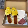 Summer sandal loro sexy Sliders man women luxurys Designer Slipper Charms Casual shoes lady Leather beach slides outdoor fashion piana flat girl loafer Mule sandale