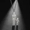 Familie Liebe Halskette Vater Kette Kind Kind Baby Sohn Tochter Geschenk für Frau Mann 14k Gelbgold Anhänger Schmuck Geschenk