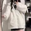 Women's Hoodies 2024 Women Zip Hoodie Thicken Fuzzy Fleece Sweatshirts Harajuku Bear Ear Oversize White Coats Cute Soft Winter Outerwear