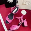 2024 Designer Leather Women's Sandals Summer 2c Heels Fashion Beach Women's High quality heels 6.5 8.5 cm high 35-41