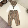 Popularne dla niemowląt Jumpsuits Toddler Tracksuits Rozmiar 66-100 designerski nowo narodzony Baby Baby Długie rękawowe spodnie szachownicze.