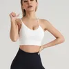 Tanques de mujer Primavera/Verano Camiseta sin mangas de yoga con doble pecho Sujetador deportivo Hebilla Absorción Espalda cruzada Fitness