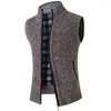 Men's Vests Winter Plush Sweater Vest Cardigan Sleeveless Jacket Youth Fashion Warm Knit