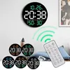 Wall Clocks 10'' Round Digital Time Date Week Temperature Humidity Display Electronic Clock Modern Home Accessories Decoration