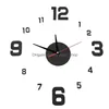 Horloges murales Quartz Autocollants Adhésif Décor Miroir Grande Maison Montres Horloge Vivant Pour Suspendre Auto Sans Cadre Drop Livraison Garde Dhe24