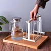 Küche Lagerung Sechs Wasser Tasse Rack Regal Holzgriff Abflusshalter Haushalt Eisen Kunst