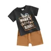 Kleidungssets Kleinkind Baby Junge Ostern Outfit Karotte Kurzarm T-Shirt Top Shorts Set 2-teilig Sommer Freizeitkleidung