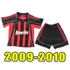 Kinder-Retro-Trikots für Zuhause, Fußballtrikots, Gullit Maldini Van Basten, Fußball, KAKA Inzaghi Mailand, PIRLO SHEVCHENKO BAGGIO Mailand 2009 2010 09 10, Kindergröße 16–28