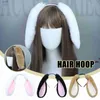 Festhattar kawaii kvinnor flickor kanin kanin plysch lop öron hår båge godis färg plysch pannband anime lolita cosplay props hår tillbehör yq240120