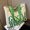 Totes Large Capacity 2023 New Spring Summer Versatile One Shoulder Shopping Bag Canvas Commuter Tote Letter Bag Gentle Woman