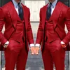 Abiti da uomo Marrone Uomo Smoking 3 Pezzi Abito da sposo da sposa Prom Dress Per uomo Slim Fit Formale Business Casual Blazer Giacca Pantalone