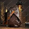 Bolsas masculinas de couro genuíno de alta qualidade, peito e bolsas, camada de cabeça, couro de vaca curtido, casual, grande capacidade, crossbody, nova bolsa, mochila de qualidade de viagem na moda 10A +