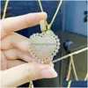 قلادات قلادة RQ Gold Color Heart Strendants قلادات النحاس النحاس مع AAA Zircon Mens المجوهر