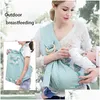 Carriers Slings Backpacks Baby Carrier Sling For Infant Breathable Natural Wrap Newborns Soft Cotton Nursing Er Mti Functional Breastf Dh19D