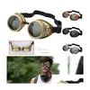 Party Favor Heavy Metal Steampunk Motorcycle Glasses Gothic Style Driver Goggles Protective For Cosplay Halloween Decorations Drop Del Otee0
