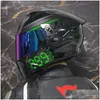 Caschi da moto Casco Fl Face Dual Shield Racing Moto Dot Drop Delivery Automobili Moto Accessori Otnfw