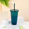 Tumblers Great Straw Cup with Lid Anti-Slip PP Color Changing Tumbler Supplies Plastic Coffee Drinkwere For Student