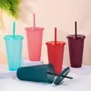 Tumblers Great Straw Cup with Lid Anti-Slip PP Color Changing Tumbler Supplies Plastic Coffee Drinkwere For Student