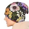 Berets Spring Garden Party Floral -Black dzianin kapelusz luksusowe piam