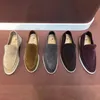 Utomhus resor casual sko mockasins walk loafer sommar lyxig designer läder nya loro herrar låga platt klänningskor sandal svart brun tennis piana man kör sneaker box