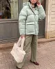 Casacos de Trench das Mulheres Wotwoy 2024 Engrossado Com Capuz Jaqueta Mulheres Inverno Algodão Acolchoado Parkas Feminino Solto Casaco Acolchoado Windbreakers