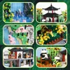 Blocos 5000 pçs criativo micro partículas cidade rua vista floresta tropical panda animal zoológico blocos de construção montar tijolos brinquedos menino presente do miúdo