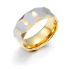 High Quality 8Mm Wide 14K Yellow Gold Tungsten Carbide Ring Men Women Fashion Cool Rings For Man Women Wedding Jewe 29