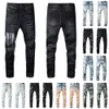 Ontwerpersjeans Distressed Ripped Biker Slim Straight Denim voor heren Print Damesmode Mans skinny broek