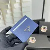 SIGNATURE CARD CASE New Women Passport Holder Luxury Coin Purse Fashion Mini Wallet Credit Card Holder Long Wallet Ultra-thin Money Clip Compact Blue