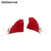 Chapeaux de fête japonais nouvel an rouge en peluche cloche arc oreille de chat festif Super mignon Animal bandeau femme en gros YQ240120