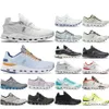 Högkvalitativ vit allt på moln Kvinnor Runningskor Svart Asfalt Gray Alloy Gray Niagara Blue Orange Sea Green For Mens Sport Sneakers Train