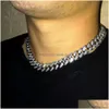 Hänge halsband Hip Hop -smycken isad ut kubansk länkkedja Ice Halsband Män släpp leverans smycken halsband hängen dh9wn