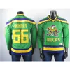 Mighty Ducks 21 Portman Jersey 33 Goldberg 44 Reed 96 Conway 99 Banks 66 Bombay geborduurde ijshockey-truien voor heren Ed 9830