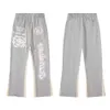 Men's Y2K Vintage Men Streetwear Grey Baggy Hell Star Cargo Sweat Pants Trousers Joggers Hellstar Flare Stacked Sweatpants Clothes T231016