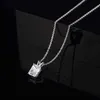 Pendant Necklaces Newshe Solitaire Emerald Cut Pendant Necklace for Women 925 SterlSilver WeddJewelry Cubic Zirconia Valentines Gift J240120