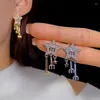 Stud Earrings 925 Silver Needle Zircon Stone Unique And High End Design Fashionable Personalized Exquisite Cool Style Trendy