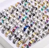 Band Rings Wholesale Bk Lots 50Pcs Rainbow Color Stainless Steel Cutting Spinner Fashion Jewelry Rings Brand New Lot Drop Delivery 20 Dhqxr