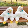 Herfst En Winter geboren Baby Jongens En Meisjes Witte Gans Babyslaapzak Dikke Onesie Zeester Knuffel Warm Klimpak 240119