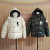 Mens Down Parkas Designer Hommes Femmes À Capuche Doudoune Mode Contrastant En Cuir Parka Manteau Homme Hiver Épais Chaud Puffer Vestes Double Fermeture Éclair Parka Imperméable