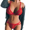 Bras senta mulheres 2pc Lingerie de lingerie de duas peças Bra e calcinha de malha de aço de roupas de aço