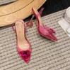 Sexy CRYSTAL Perspex High Heels Slingbacks Women Pumps Designer Pointed Toe PVC Transparent Sandals Sexy Shoes