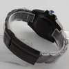 Montres-bracelets 40mm cadran stérile noir verre saphir PVD enduit NH35A lunette en céramique date boîtier arrière automatique montre-bracelet pour hommes