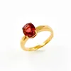 Natural Red Tourmaline Wedding Ring Hotsell Simple Fahion Engagement Gold Rings For Lady Jewelry