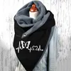 Baretten Heren Winter Sjaal Dames Retro Boheemse Hoofddoek Driehoek Warme Kerst Gedrukt Lange Fleece Wrap Bufanda