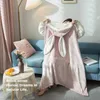 Blankets Wearable Cloak Flannel Blanket With Hooded Cute Ear Bed Cape For Adult Child Warm Throw In Winter