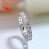 Choucong 2024 Victoria Anelli di nozze Gioielli di lusso Puro 100% Argento sterling 925 Taglio rotondo Bianco Moissanite Pietre preziose Diamanti Promessa per feste Anello da donna Anello regalo