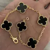 Biżuteria Projektant Sieć Van Four Leaf Clover Bransoletka Cleef Van Bracelets Vanly Clefly Advanced New Srerever 925 Five Flower Bez kolorysty